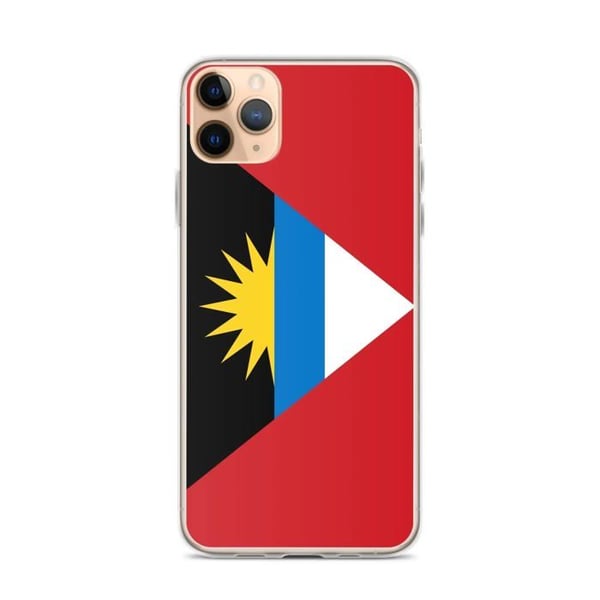 Telefonfodral – Flagga för Antigua och Barbuda – Kompatibel med iPhone 11 Pro Max – Mjuk Fodral – Slitstark och Stötsäker – Pixelforma