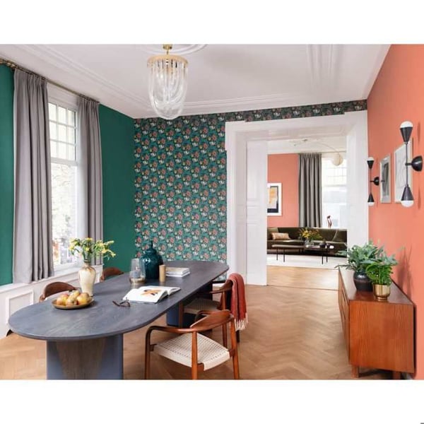 Rasch Salisbury 552713 Vinyltapet Monokrom 0.53 m x 10.05 m Grön
