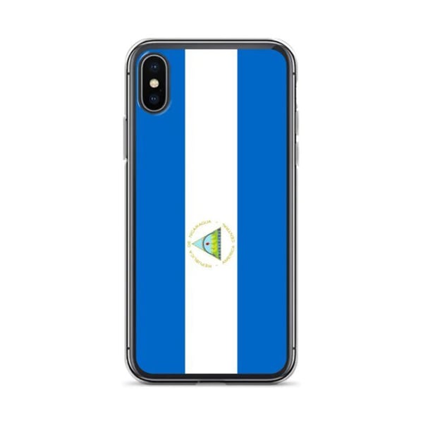 Telefonfodral – Nicaraguaflagga – Kompatibel med iPhone XS Max – Mjuk Fodral – Slitstark och Stötresistent – Silikon – Pixelforma