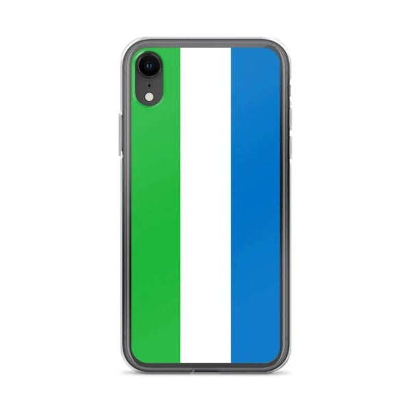 Telefonfodral – Sierra Leones flagga – Kompatibel med iPhone XR – Flexibelt fodral – Slitstarkt och stötsäkert – Silikon – Pixelforma