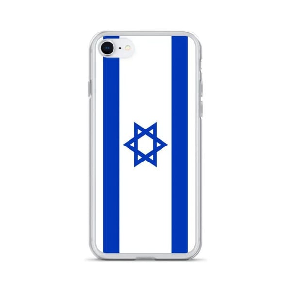 Mobilskal – Israels flagga – Kompatibel med iPhone 8 – Mjuk fodral – Stöttålig och chockresistent - Silikon - Pixelforma