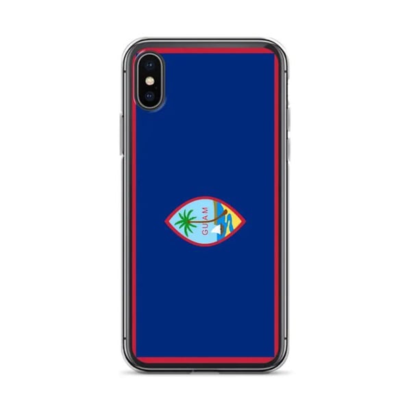 Mobilskal – Guamflagga – Kompatibel med iPhone X – Flexibelt fodral – Slittåligt och stötresistent - Silikon - Pixelforma