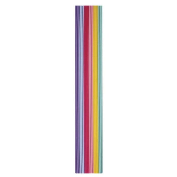 Pastellfärgad vaxdekoration, 230x2mm, 6 färger 3 matchande band