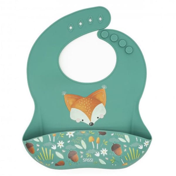 Sassi Junior | Sassi Junior | Silikonuppsamlingshaklapp Djur Grön Påfågel - 30 x 22 cm RÄV