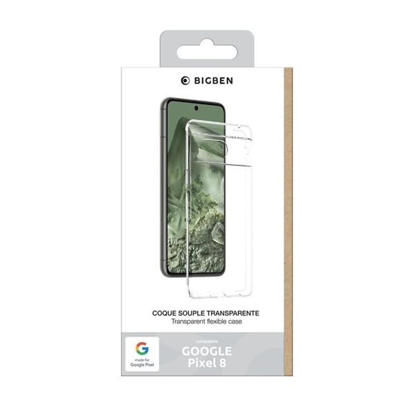 Silikonskal - BIGBEN - Google Pixel 8 - Anti-gulning - Transparent - Tunn