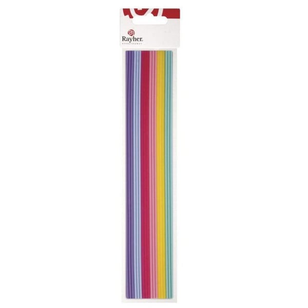 Pastellfärgad vaxdekoration, 230x2mm, 6 färger 3 matchande band