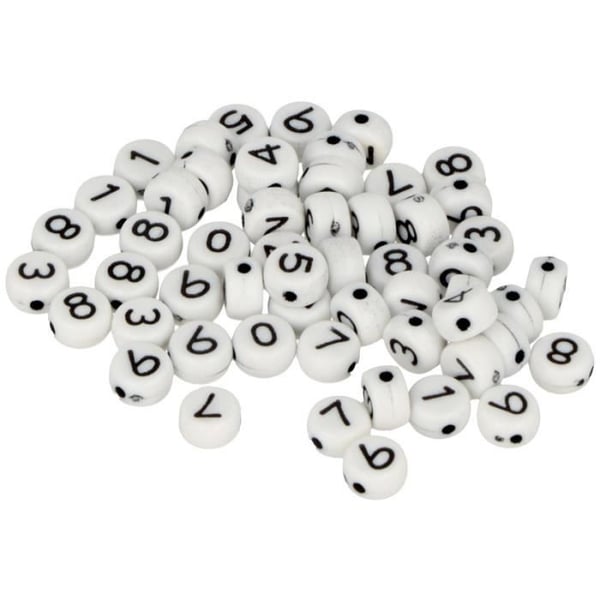 Acrylpärlor - Rund - Svart och vit - 6 mm - 300 st - Flerfärgad - Blandad