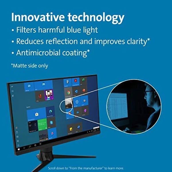 Kensington Anti-glare og Anti-Blue Light Protection Filter til 23,8" bærbar skærm - Skærmkompatibel