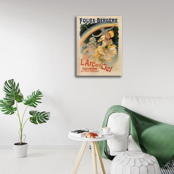 Legendarte - Folies Bergére Vintage Konstnärlig affisch - Målning, tryck på duk cm. 50x70