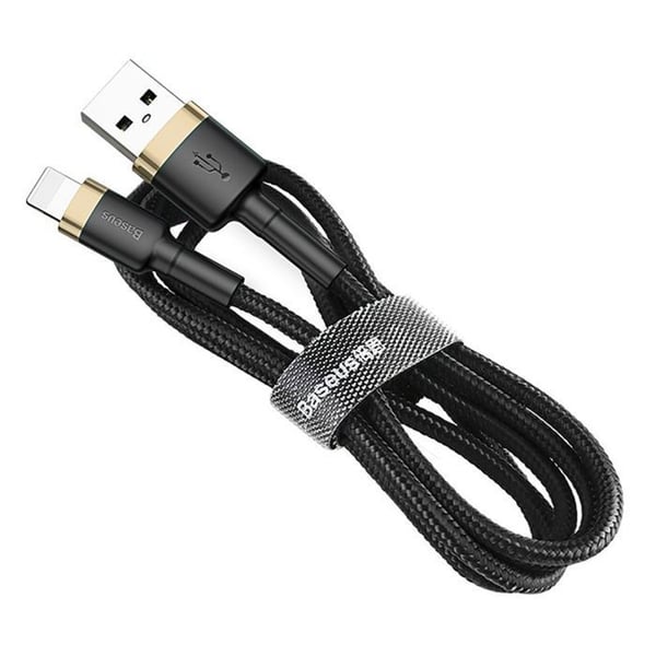 USB-kabel til Lightning - Baseus - Cafule - 1,5A - 1M - Nylon flettet - Guld-sort