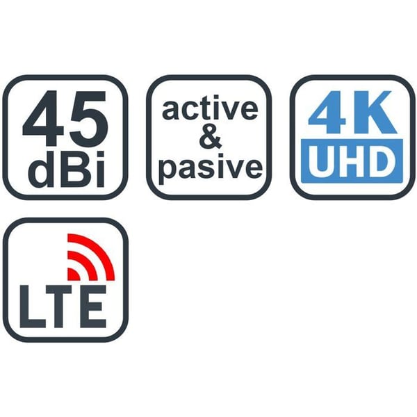 EVOLVEO Xany 2A, 230/5V, aktiv FM/DAB/DVB-T2 atmosfæreantenne, LTE-filter, 4G, 5G