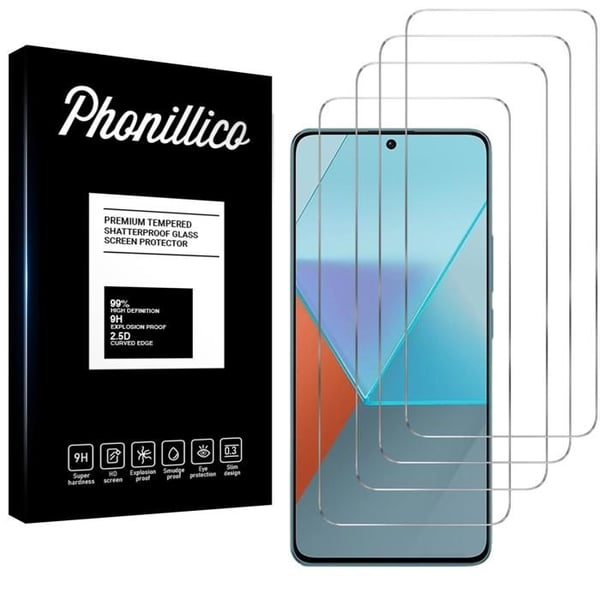 Härdat Glas för Xiaomi Redmi Note 13 PRO 5G [Pack 4] Skyddande Skärmskydd Phonillico®