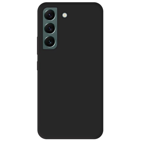 Vanligt mattsvart silikonfodral som är kompatibelt med Samsung Galaxy S22