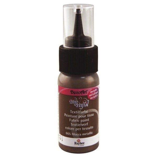 My Style Målarfärg för tyg, metallisk, 29 ml, flaska på kort, metallisk mocha