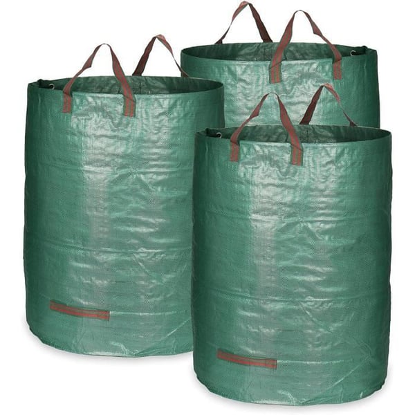 Fällbar trädgårdssäck - Pack 3 XL (Ø67×84 cm) - 300 L - Oslitbar polypropylen - Förstärkta handtag