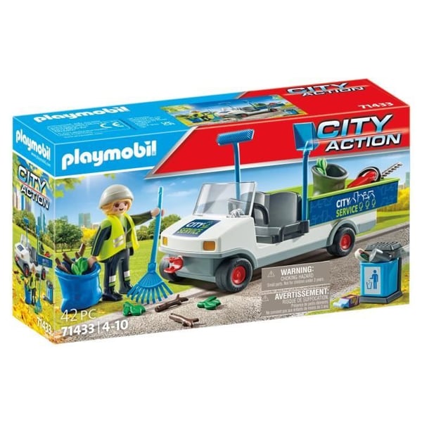 PLAYMOBIL 71433 Underhållsagent med elfordon - City Action - Från 4 år