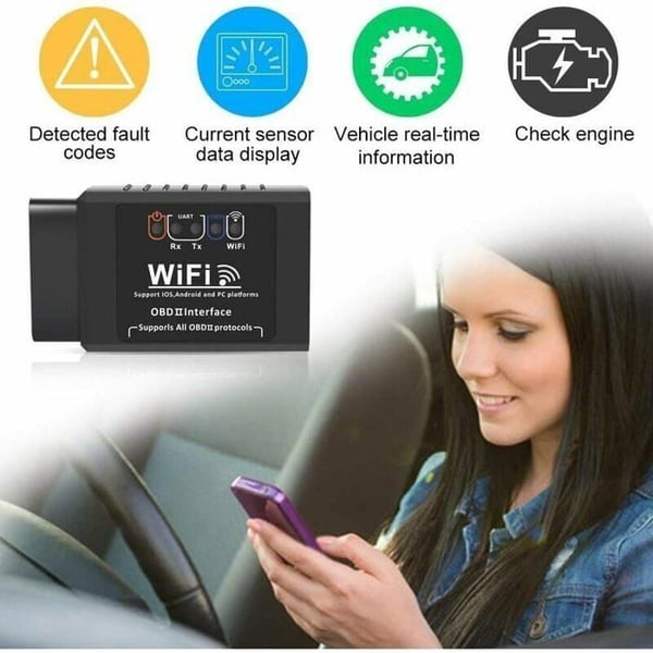 Fejlkodescanner - LARGEIGHT - OBD2 - WiFi - Multimærke - Forskellige Farver