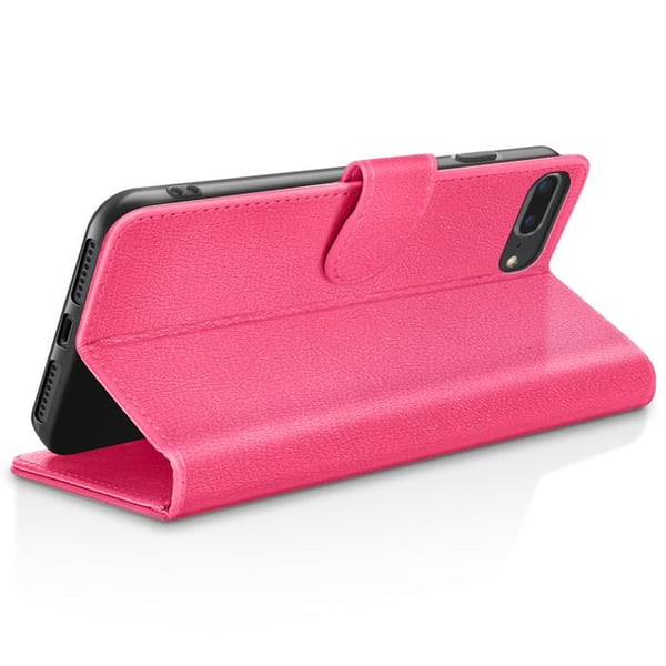 Plånboksfodral - ZANAÉ - iPhone 8 Plus / 7 Plus - Fuchsia - Antiglid - Videostöd