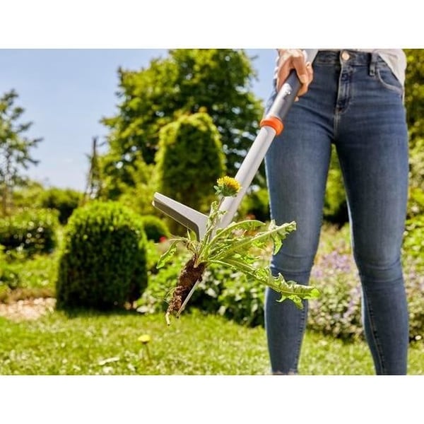 Ukrudtsfjerner til græsplæne - GARDENA - Økologisk græstrimmer - 100 cm - Grå/Sort - Mekanisk uden kemi