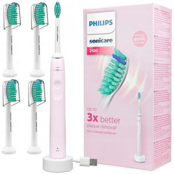 El tandborste - Philips - Sonicare HX3651 11 - Rosa - Laddningsbar sonisk - 4 borsthuvuden inkluderade