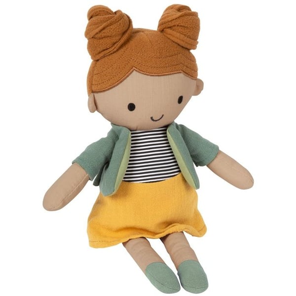 Tygdocka - SMALL FOOT COMPANY - Maya - Grön - 39 cm - Avtagbar jacka
