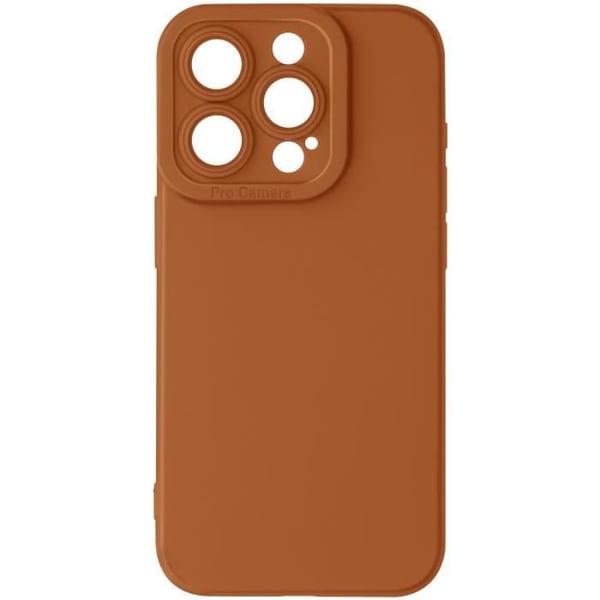 Skal till iPhone 15 Pro - AVIZAR - Matt silikon - Brun - Kameraskydd