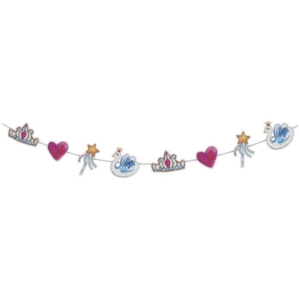 Födelsedagsgirlang - LILLA CLOWN - Prinsessor - 3,6m - 8 Flaggor
