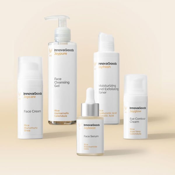 Set med kosmetik - InnovaGoods - Pack för ansiktsrutin - Vegansk - Naturliga ingredienser - 5 produkter