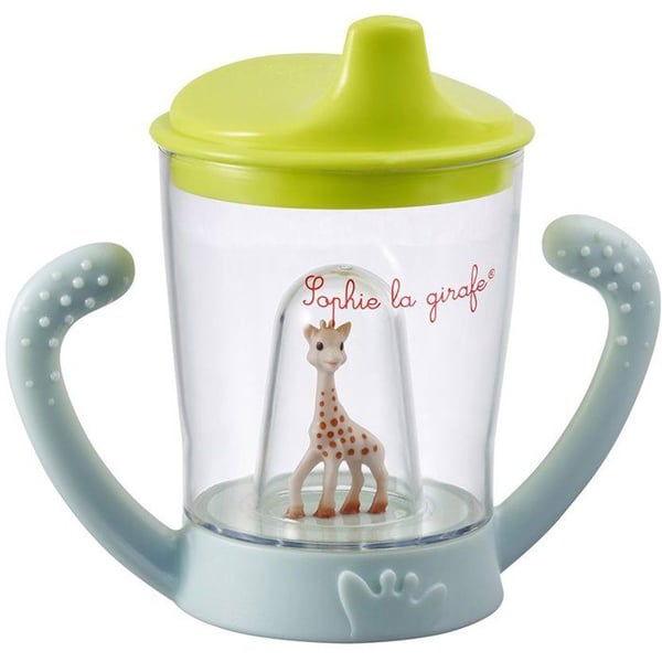 Läcksäker kopp - SOPHIE LA GIRAFE - Ergonomisk pip - 2 handtag - Droppfri ventil
