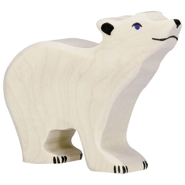 HOLZTIGER isbjörn träfigur - Liten - Högt huvud - Blandat - från 3 år och uppåt