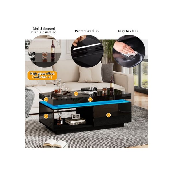 Sofabord - MUVOE - Moderne - LED-belysning - Rumslig skuffe - Belastning 50 kg