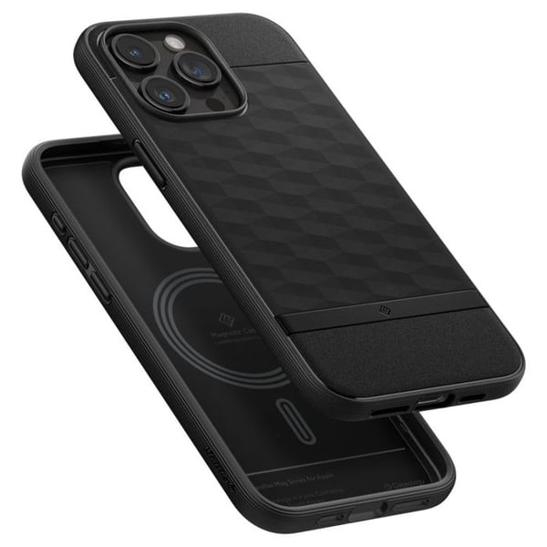 Telefoncover - SPIGEN - iPhone 15 Pro Max - Mat Sort - Unik design - Kvalitetsmaterialer