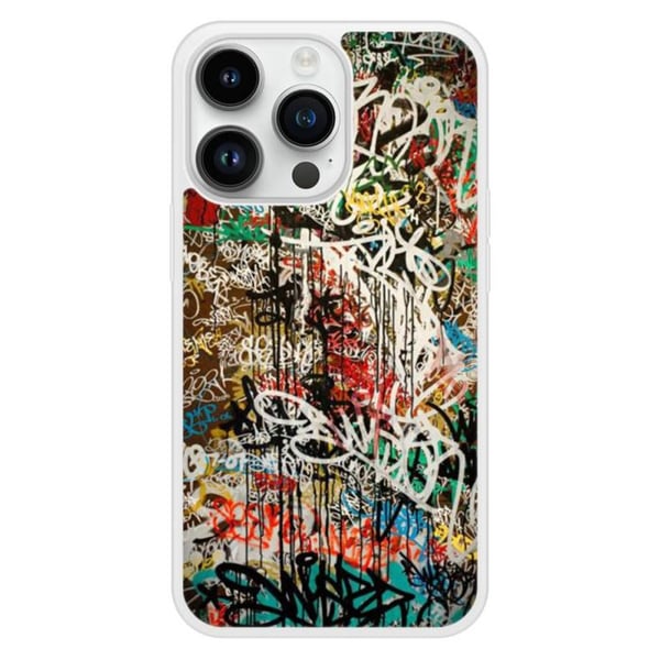 Coque i silikon förstärkt tryckt kompatibel med Apple iPhone 14 Pro Graffiti 1