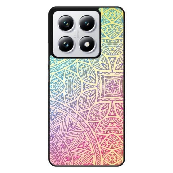 Siliconfodral med förstärkt tryck som är kompatibelt med Xiaomi 14T 4G Mandala Pastell