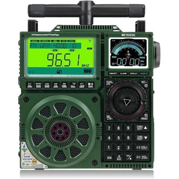 Retekess TR113 Kortvågsradio, AIR SSB, Digital Bärbar Radio, App Fjärrkontroll, Avancerad, Antenn, Laddningsbar, LSB/USB