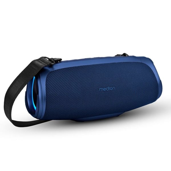 Bärbar Bluetooth-högtalare – MEDION MD43746 – 2x15W RMS – Basförstärkning – Ljus effekter – IPX7 – Blå