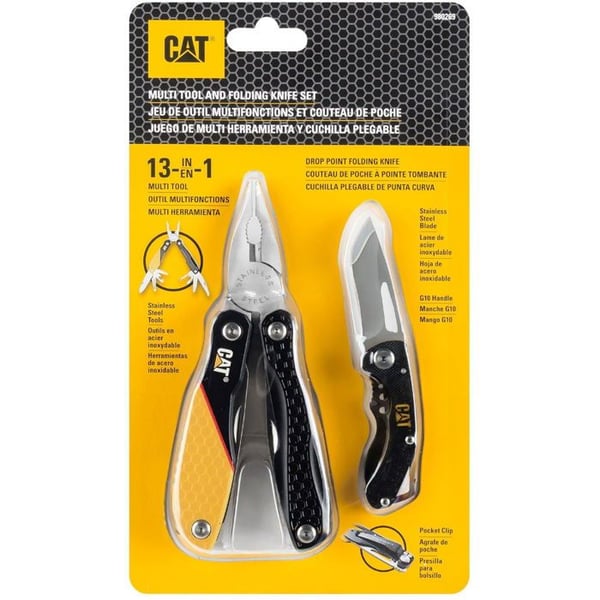 Flerfunktionsset - CATERPILLAR - CT980269 - 13 verktyg - Rostfritt stål - Aluminiumhandtag