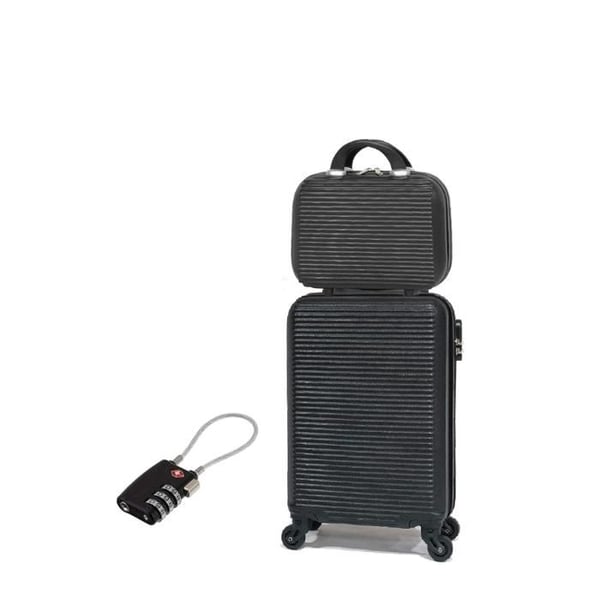 Cabinväska 45x36x20cm EasyJet med necessär | CELIMS Weekendväska | Easyjet Kabinväska | Avtagbara hjul | Lås | Svart