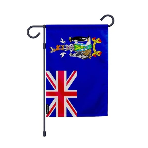 Flagga Georgia söder om havet och Sydsandwichöarna – 32 x 47.5 cm – Hållbar polyester – Vertikalt format – Utomhus
