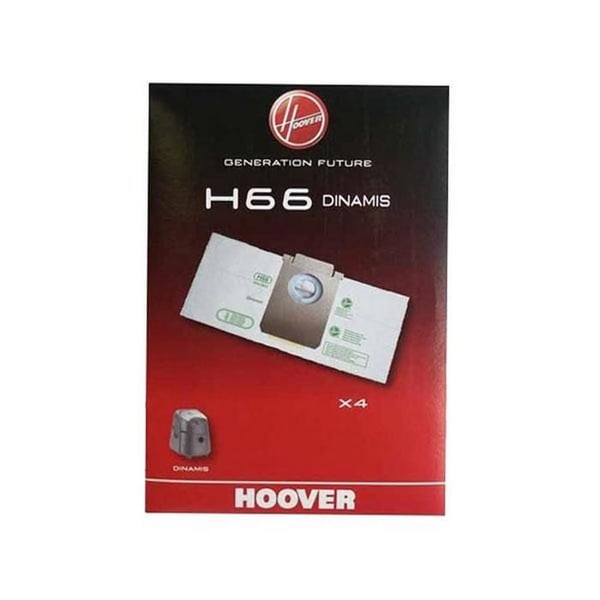 Dammsugarsäckar - HOOVER - H66 - Förpackning med 4 säckar - Kompatibel med flera modeller