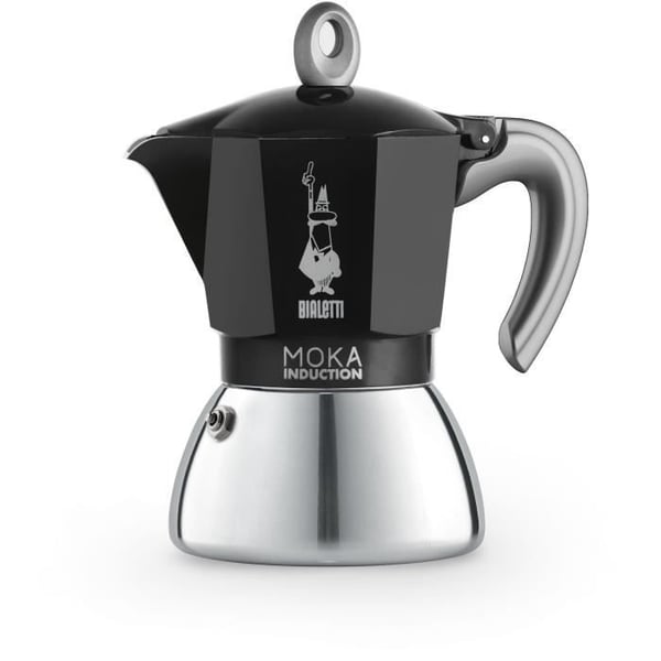 Italiensk kaffemaskine - BIALETTI - NY MOKA INDUKTION - 6 kopper - 0,28 L - Sort / Sølv