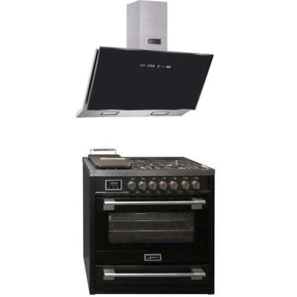 Gasköksfläkt - Kaiser - HGE 93505 S - 90 cm - 5 brännare - Multifunktionell elektrisk ugn