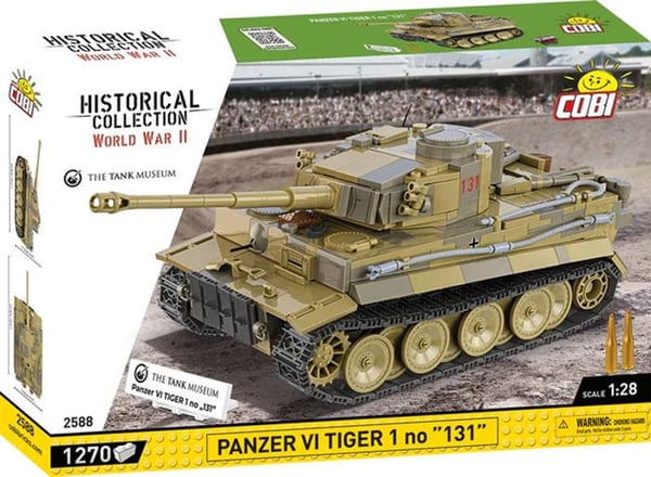 Modell - COBI - Panzer VI Tiger I nr '131' - 258 delar - Byggs själv - Grå/Grön
