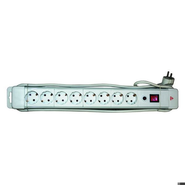 Multikontakt - ELECTRO DH - 36.257/B - 8 uttag - Överspänningsskydd - 1,5 m kabel