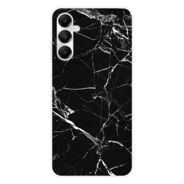 Tryckt silikonfodral som är kompatibelt med Samsung Galaxy A25 Marble Black