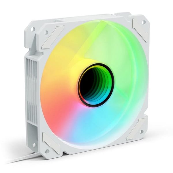 SHARKOON Ventilator Mirror 120mm RGB PWM Vit för PC - Tyst Kylning