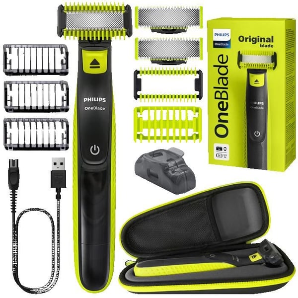 Elektrisk rakapparat - Philips - OneBlade QP2824/10 - Ansikte och kropp - Vattentålig - Med reseetui