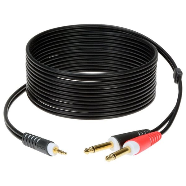 Klotz Mini-Jack hane TRS / 2x hane TS, 3m Y-kablar