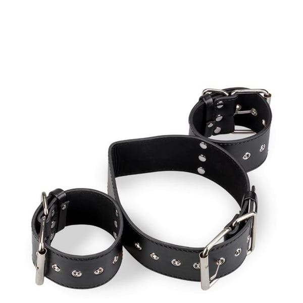 BDSM-halsband och handledskåpa - Svart