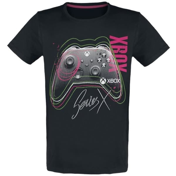 T-shirt Dam - XBOX - Series X-Handkontroll - Svart - Korta ärmar - Lätt skärning